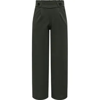 JDY Damen Marlene Culotte Hose Weite JDYGEGGO Flare Long Pants | S / 30L - Grün