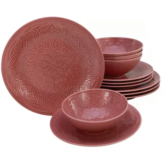 CreaTable Orient Mandala Tafelservice 12-tlg. rot