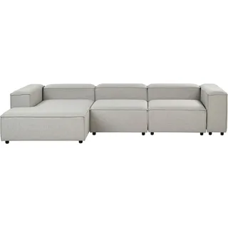 BELIANI Ecksofa Hellgrau Stoff L-förmig 3-Sitzer Modulsofa mit Chaiselongue Rechtsseitig Wohnzimmermöbel Modern Wohnzimmer Wohnecke Sitzecke - Grau, Schwarz