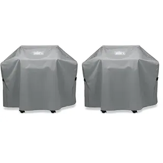 Weber Abdeckhaube, passend für alle Weber Spirit 200 Serie, Genesis 200 Serie BZW Grills bis zu 132cm Breite, UV-beständig, regenabweisend, Schutz vor Wind und Wetter - grau (7178) (Packung mit 2)