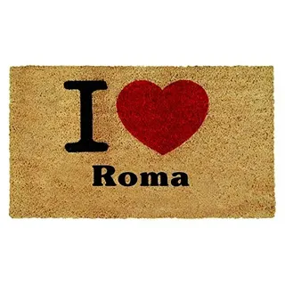 Gift Maker I Love Roma Ich Liebe Meine Stadt Fußmatte Kokosfaser Boden PVC 40325 Teppich außerhalb Tür