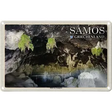 Blechschild 20x30 cm - Samos Griechenland Höhle des Pythagoras