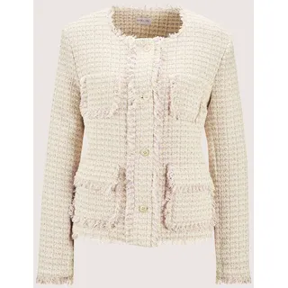 MADELEINE Jerseyblazer "Blazer Kurzer Bouclé-Blazer", perlweiß, hellamethyst