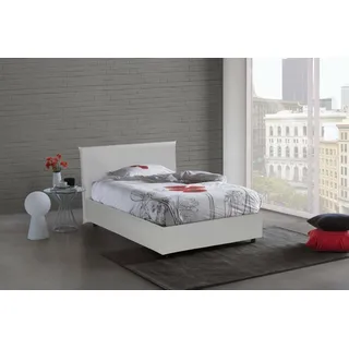 Talamo Italia - Artemisia-Queensize-Bett, Stauraumbett mit Kunstlederbezug, 100 % Made in Italy, Öffnung vorne, geeignet für Matratzen 120 x 190 cm, Weiß