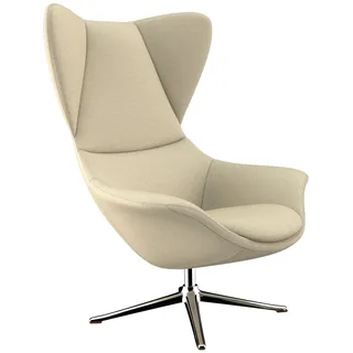 flexlux Ohrensessel »Stilo Relaxsessel, TV-Sessel«, Solitär, Stil-Ikone, drehbar, Fuß Aluminium beige