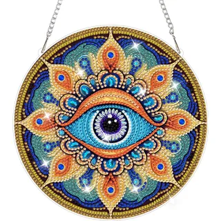 CEOVR Hängende Diamant Painting Kits Böser Blick Diamond Painting Ornament Kits Erwachsene 19.5x19.5cm,DIY Mandala Diamant Malerei Ornament für Wand Dekoration