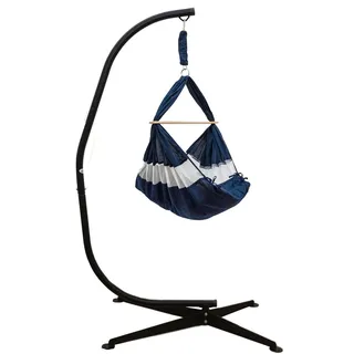 Komplettset Babywiege mit Gestell - Federwiege bis 15kg - Ständer 205cm - Blau