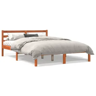 vidaXL Massivholzbett ohne Matratze Wachsbraun 120x190 cm Kiefernholz