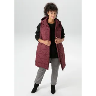 Steppweste ANISTON PLUS, Damen, Gr. 44, rot (bordeauy), Steppware, Obermaterial: 100% Polyamid. Futter: 100% Polyester. Wattierung: 100% Polyester, unifarben, figurumspielend kniebedeckend, Westen Steppweste, trendige wattierte Steppweste
