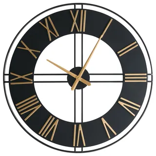 Beliani Wanduhr 80 cm 80x80x4 cm Schwarz/Gold