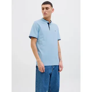 JACK & JONES Poloshirt »JJEPAULOS MAO POLO« mit Logo Stickerei, blau