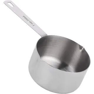 Messbecher aus Edelstahl, kleiner Messbecher mit Griff und Ausguss Küchenmessbecher zum Kochen Backen trockenen oder flüssigen Zutaten(1cup / 250ml)