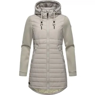 Ragwear Damen Übergangsjacke leichte lang Steppjacke mit weichen Ärmeln und Kapuze Sandrra Long Bone Gr. M - M