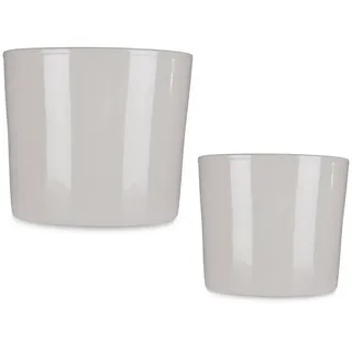 Blumentöpfe Minimal 22/27 cm, 2er-Set , Grau , Keramik , 23 cm , Dekoration, Blumen & Blumentöpfe, Übertöpfe