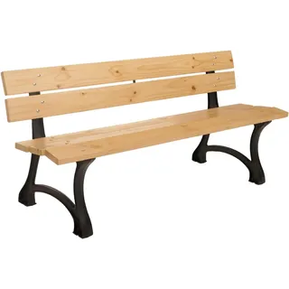 MCW Gartenbank O20 3-Sitzer Gusseisen Holz Kiefer 170cm Hellbraun