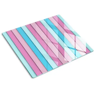 Tulup Glasplatte 60x52 cm Farbige Streifen , Multicolor , Glas , 60x0.4x52 cm , Küchen, Küchenelektrogeräte, Herde, Herdabdeckplatten