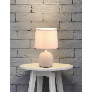 REALITY Leuchten Tischleuchte »MALU«, 1 flammig, Leuchtmittel E14   ohne Leuchtmittel, E14-Leuchtmittel frei wählbar, Höhe 26 cm, Ø 16cm, mit Schnurschalter, beige
