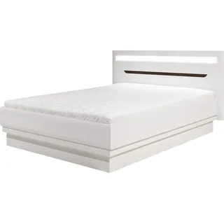 Furniture24 Bett Irma IM16 Bettgestelle Bettrahmen mit Led Beleuchtung Doppelbett Ehebett 180x200, ohne Lattenrost, ohne Bettkasten - Weiß