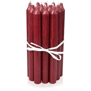 LUMELY dänische Premium Stabkerzen Bordeaux, 12er Pack, Höhe 18cm, Ø 2,2cm, Brenndauer ca. 8 Stunden, zylindrische Leuchterkerzen, Deko Kerzen Set, Kerzen Skandinavisch