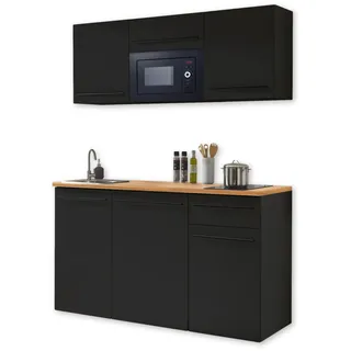 yourkitchen Küchenzeile JAZZ 160 cm schwarz
