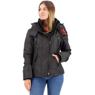 Superdry Damen Mountain Windcheater Jacke, Schwarz/Korallenfarben, 34 - 34