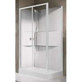 Novellini Media 2.0 2p 120x80 CM Standard Kabine Dusche Mechanisch Profil Weiß