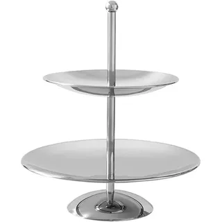 Fink "Samuel", runde 2er Etagere, silberfarben