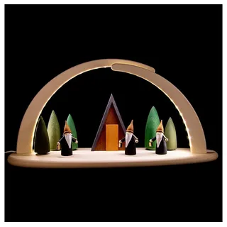 seiffener volkskunst eg schauwerkstatt Seiffener Volkskunst | LED Lichterbogen Schwibbogen 42x21cm | Original Erzgebirgische Volkskunst | 15380 | Weihnachten Weihnachtsbogen | Bergwichtel
