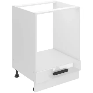 Belini Unterschrank Küche, Küchenunterschrank 60 cm Breite. SDP Küchenunterschrank ohne Arbeitsplatte. Küchenschrank ohne Tür, mit Schubladen, Weiß Hochglanz - Weiß