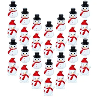 Holibanna 40 Stücke Miniatur Schneemann Deko Figuren Weihnachten Dekofigur Mini Weihnachtsfiguren Klein Deko Tortenfiguren Winter Dekoration Moos Ornamente Kuchen Topper Kinder