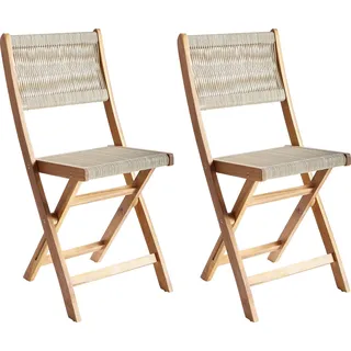 Beliani Gartenstuhl 42 x 42 x 84 cm beige/braun 2 St.