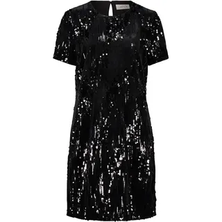 Cartoon Damen Pailletten-Kleid Kurzarm 44, Schwarz