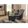 Ohrensessel Alexandra Samtvelours 92 x 103 x 93 cm Grau mit Hocker