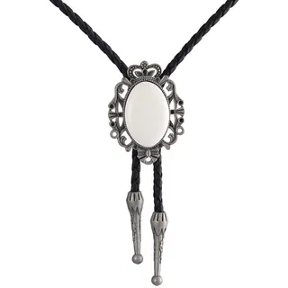LIANCHI Western-Krone, schwarze Bolo-Krawatte für Damen und Herren, indianisches Leder, Bolo-Krawatte, 70, Metall