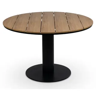 Runder Gartentisch Tower | ø 120 cm | Tecon Teak | Schwarz - Schwarz