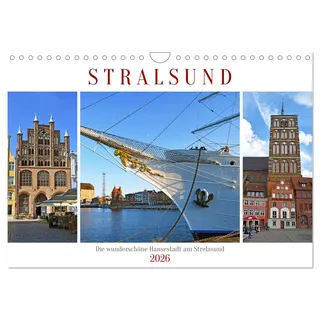 Stralsund, die wunderschöne Hansestadt am Strelasund (Wandkalender 2026 DIN A4 quer), CALVENDO Monatskalender: Eine herrlich geschichtsträchtige Stadt mit einer schönen Altstadt (CALVENDO Orte)