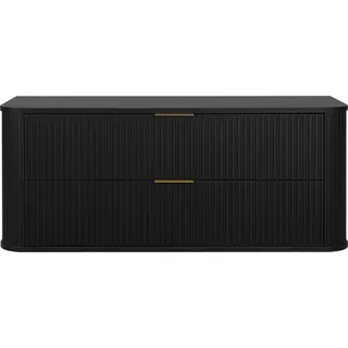 Badezimmerschrank, Schwarz + Goldener Griff, 41,5 x 120 x 51,7 cm - Schwarz