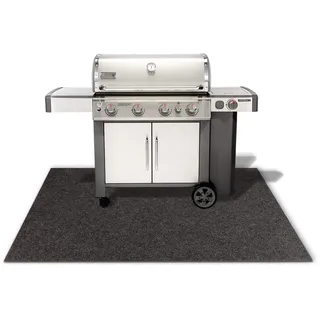 Floordirekt BBQ-Matte Dalton - Grillschutzmatte für Terrasse, Balkon & Garten - Bodenschutzmatte Grillunterlage Grillmatte - Grilluntergrund (100 x 200 cm, Anthrazit)