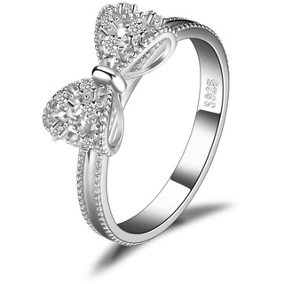 JewelryPalace Wickelring Schleife Verlobungsring Unendlichkeit Promise Eheringe Ring Silber 925 Damen, Zirkonia Silberringe Trauringe Damenring Hochzeitsringe Antragsring Ringe, Damen Schmuck 60