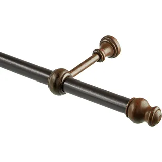 GARDINIA Gardinenstangen Set Lugano Holz 1-läufig 28mm 160cm braun