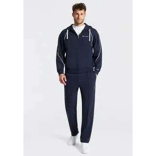 Jogginganzug CHAMPION "Terry Hooded Full Zip Sweatshirt", Herren, Gr. S, nny, nny, nny, wht, Obermaterial: 55% Baumwolle, 45% Polyester, Sportanzüge Jogginganzug, mit Kapuze, mit durchgehendem Reißverschluss, sportlicher Stil