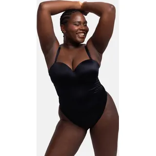 Stringbody DORINA "Sublime Sculpt", Damen, Gr. 85, Cup A, schwarz, Obermaterial: 79% Polyamid, 17% Elasthan, 4% Polyester, unifarben, Bodys Stringbody, Mit abnehmbaren Trägern