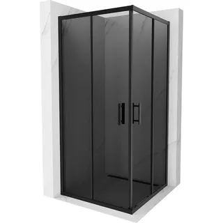 Mexen Rio quadratische Duschkabine 90 x 90 cm, Graphit, Schwarz - 860-090-090-70-40 - Grau, Schwarz