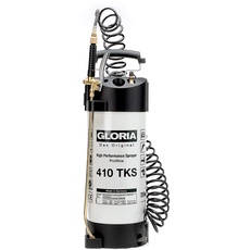 GLORIA Hochleistungssprühgerät 410 TKS Profiline | 10 L Füllinhalt | Profi-Drucksprüher aus Stahl | Mit Manometer, Kompressoranschluss, Spiralschlauch | 6 bar | Ölfest