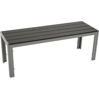 DEGAMO Gartenbank Hockerbank SORANO 2-sitzer, Aluminium silbergrau + Kunstholz dunkelgrau, wetterfest - Grau, Silber