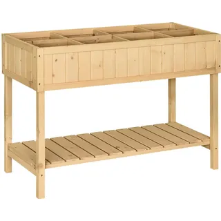 Outsunny Pflanztisch Hochbeet 120 x 60 x 81 cm Natur