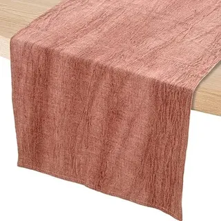 DRW Tischläufer aus Stoff und Baumwolle in Bordeaux, 0,5 x 160 x 45 cm