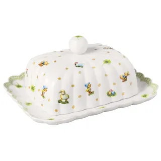 Villeroy & Boch - Easter Delight Butterdose Grün, Ostern Butterbehälter, Oster Butteraufbewahrung, Keramik Butterdose mit Deckel fürs Frühstück, Premium Porzellan