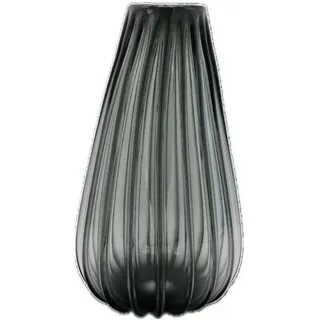 Ambia Home Vase , Dunkelgrau , Glas , bauchig , 40 cm , mundgeblasen, handgemacht, zum Stellen, auch für frische Blumen geeignet , Dekoration, Vasen, Glasvasen