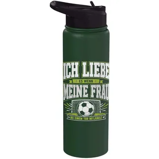 Ich Liebe Meine Frau Bei Einem Tor Mitjubelt Fußball Fan Stainless Steel Insulated Water Bottle